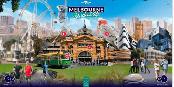 Accessible Website Example 1 - Study Melbourne's Web Home Page