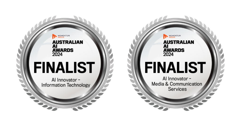 XPON's Finalist badges for the Australian AI Awards